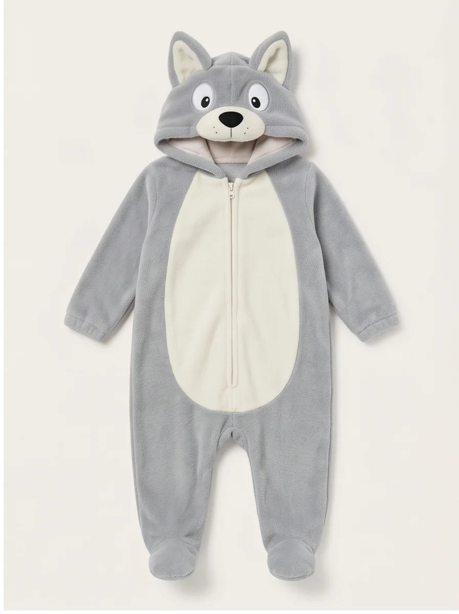 Kigurumi Infantil Lobo Cinza