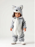 Kigurumi Infantil Lobo Cinza