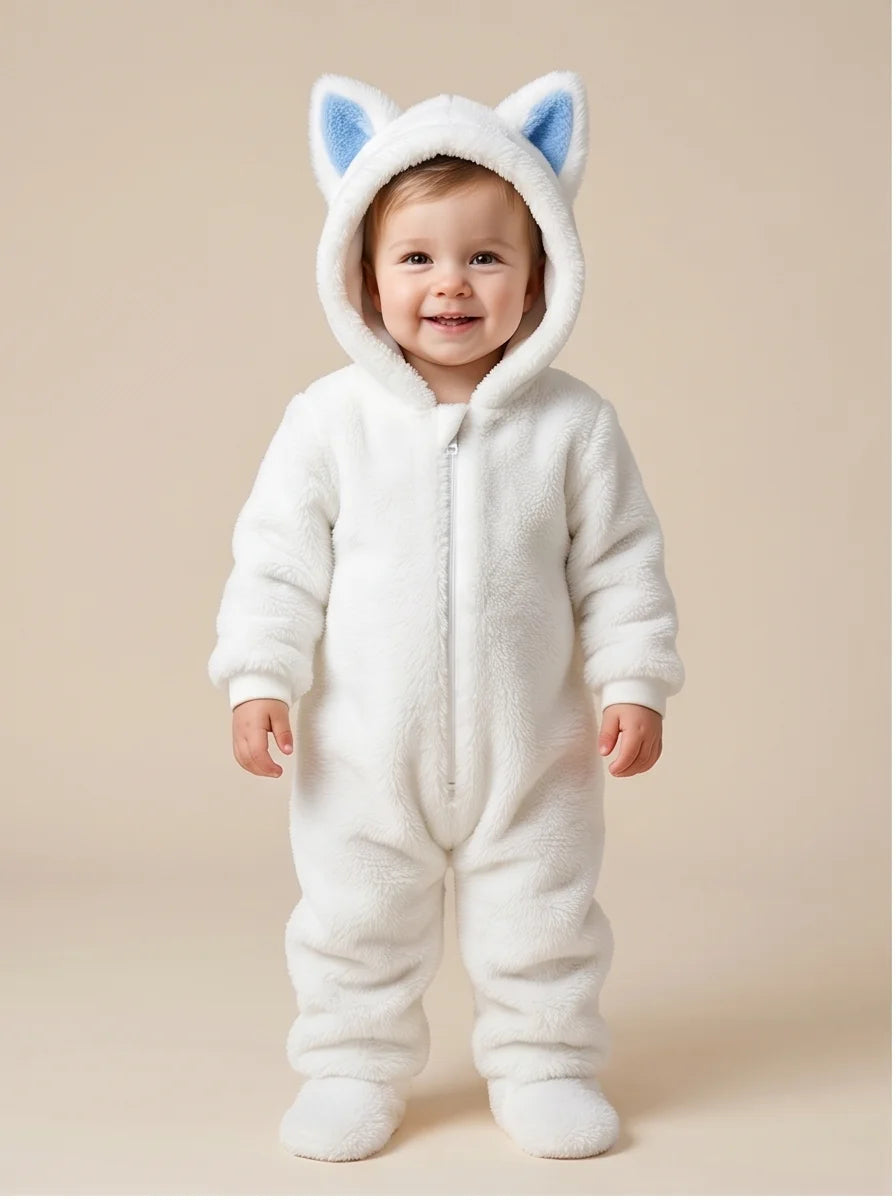 Kigurumi Infantil Raposa Branca