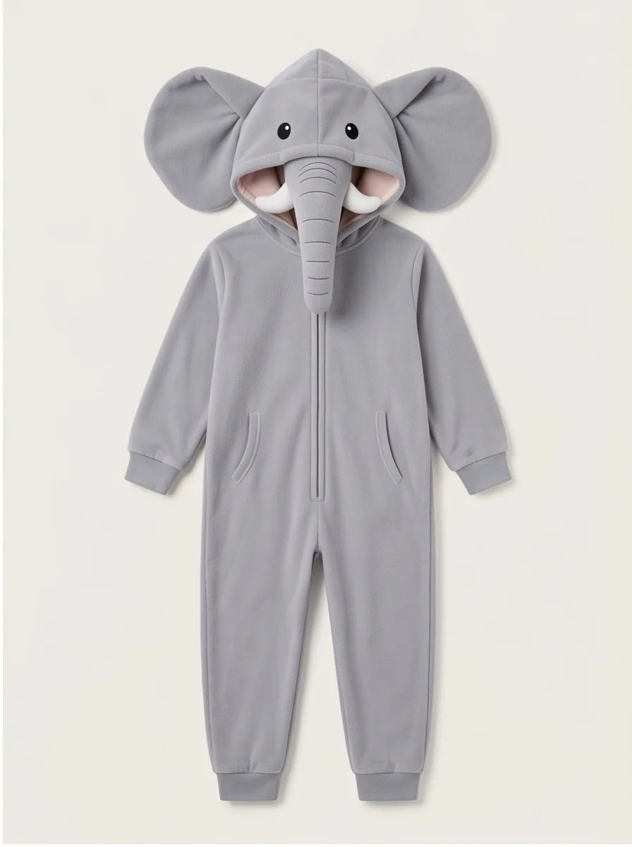 Kigurumi Infantil Elefante Cinza